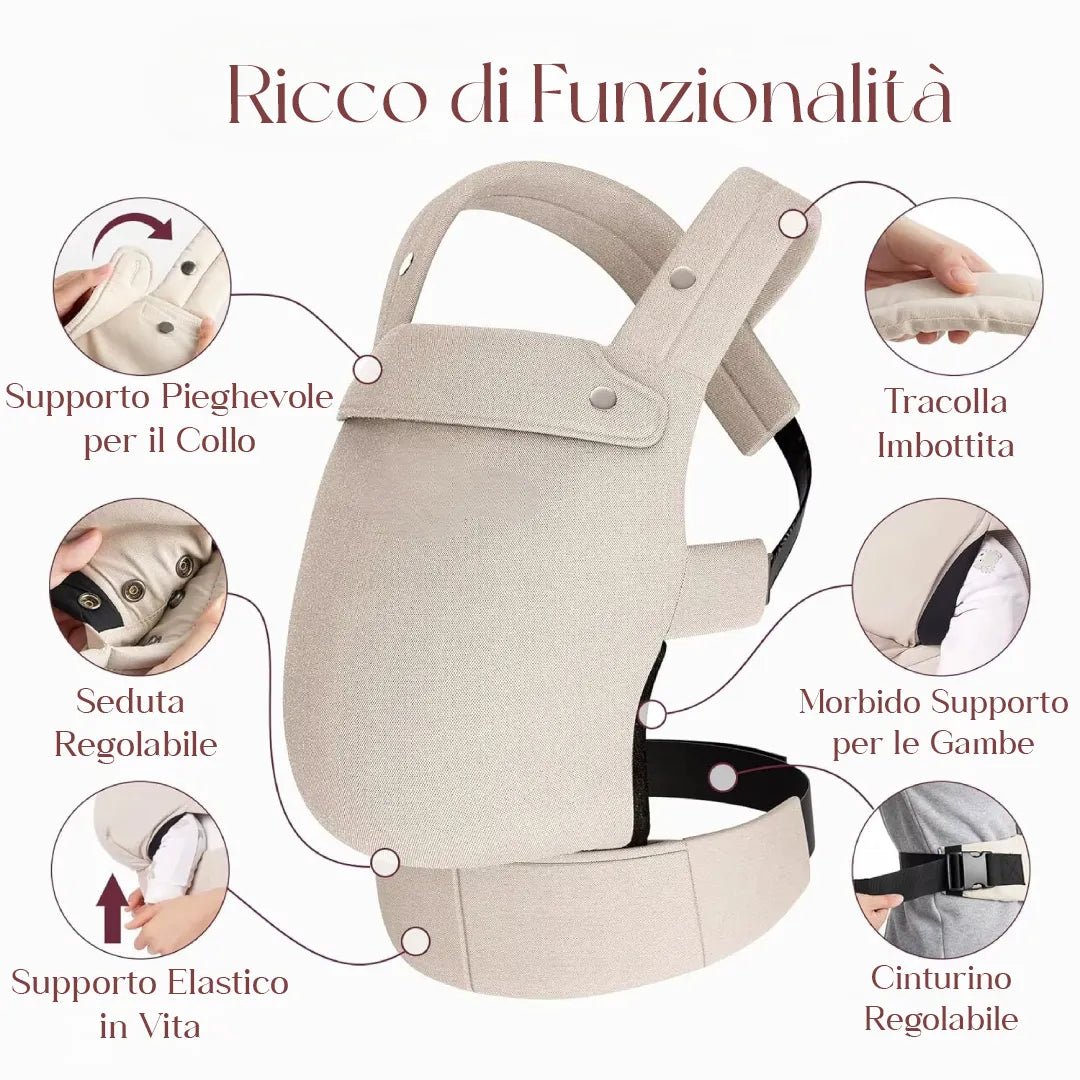 Rawstyle Marsupio Per Bambini (3-7 Anni) - Cintura Regolabile, Modello 15, 170 Cm, Poliestere Resistente